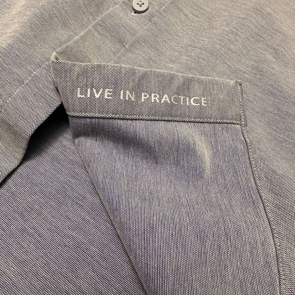 Lululemon Commission Shirt Mens M Gray Stretch Travel Button Down Hidden Pocket - Picture 6 of 12